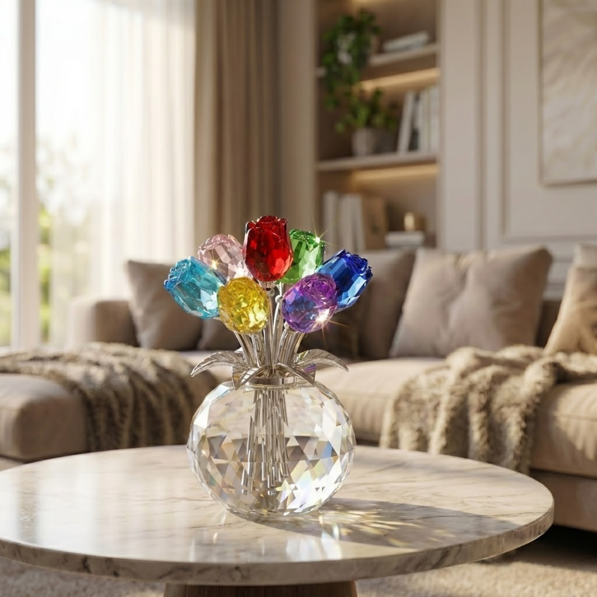 ✨🌹Crystal Colorful Rose Flower